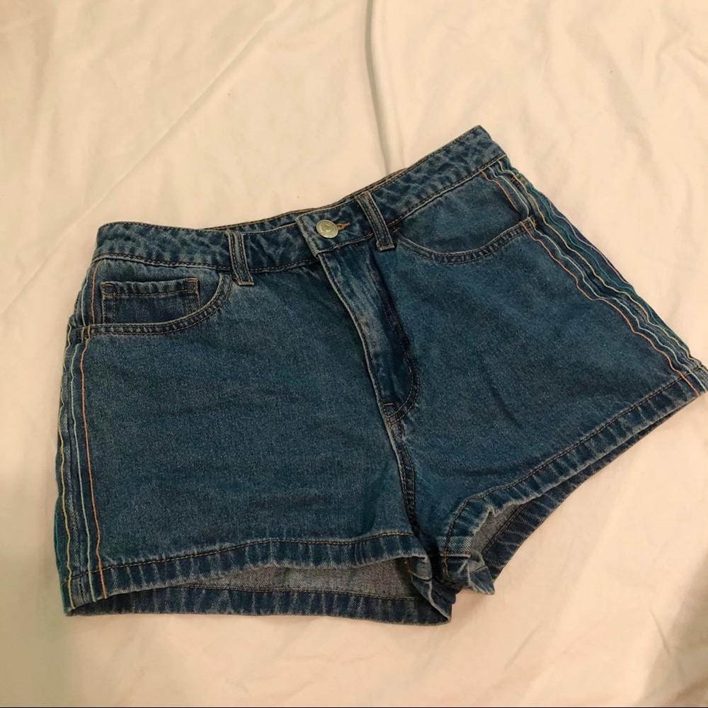 ⭐️WORN ONCE TRENDY RETRO HIGH WAISTED DENIM SHORTS